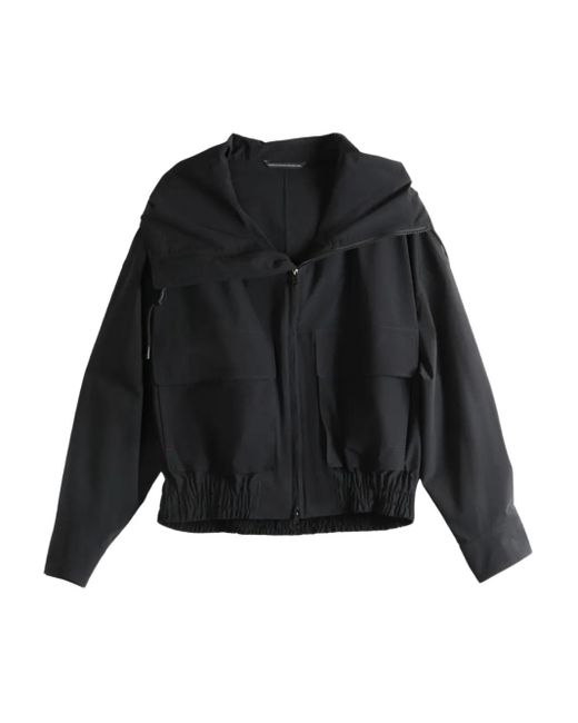 Y's Yohji Yamamoto Black Hooded Drawstring Jacket