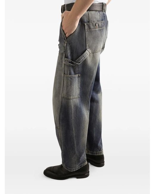 Dolce & Gabbana Gray Panelled Plaque Jeans for men