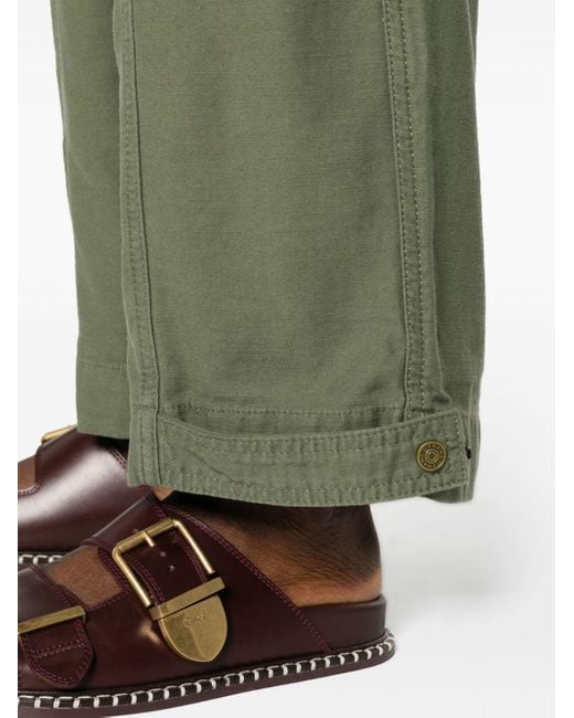 FRAME Green Wide-leg Cargo Trousers - Women's - Cotton