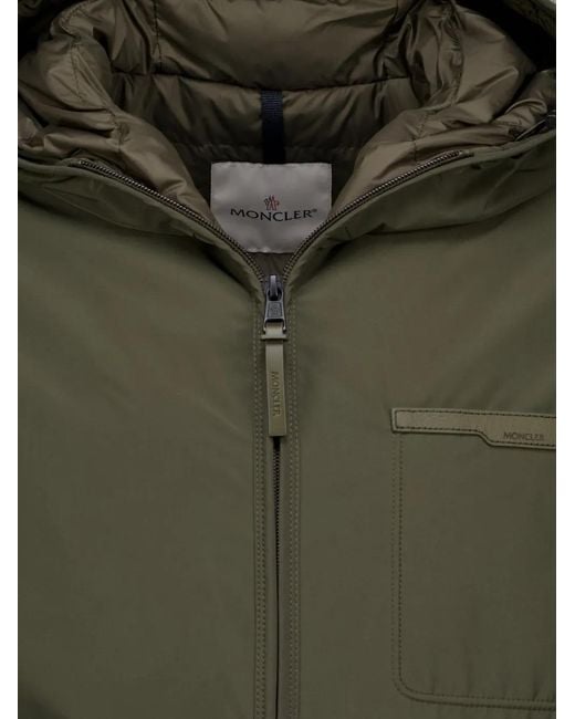 Moncler Green Austerin Hooded Short Down Jacket for men
