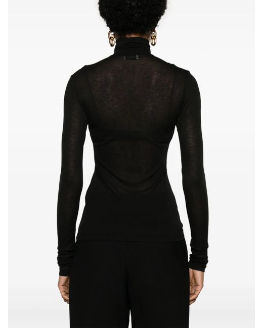 Nanushka Black Harri Roll-Neck T-Shirt