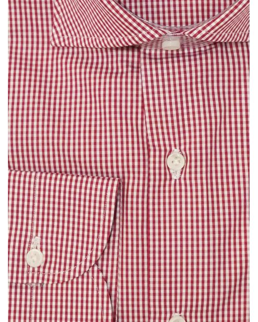 Sartorio Napoli Pink Gingham Cotton Shirt for men