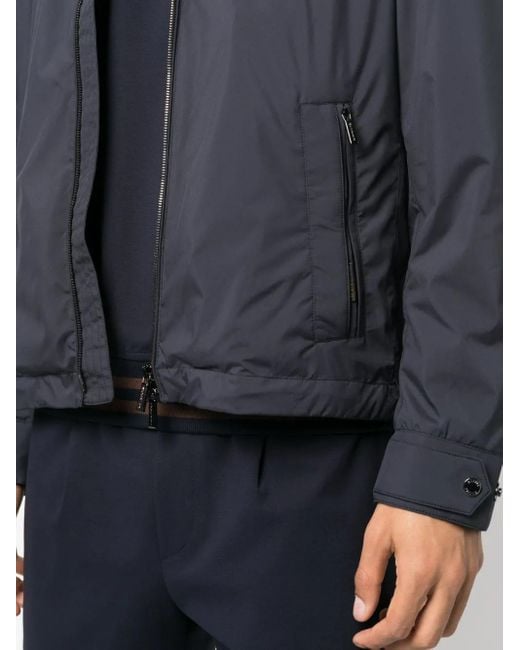 Moorer Blue Long-Sleeved Hooded Jacket for men
