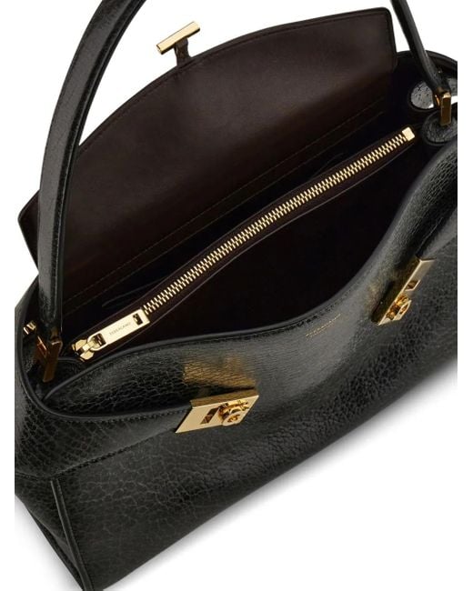 Ferragamo Hug レザーショルダーバッグ M Black