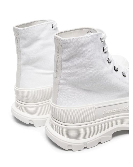 McQueen White Tread Slick Platform Sneakers for men