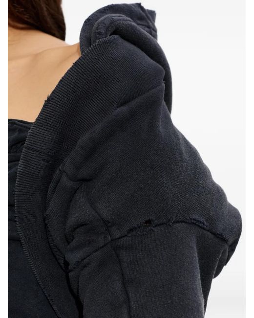 Balenciaga Black Gathered Long-Sleeves Hoodie