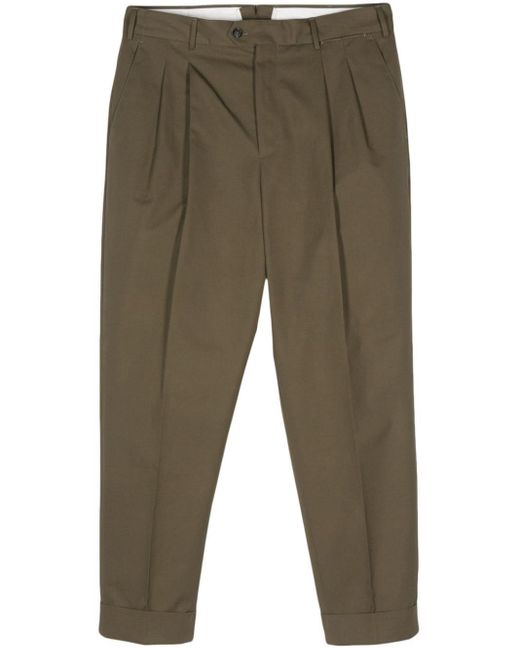 PT Torino Green The Reporter Low-rise Tapered Trousers for men