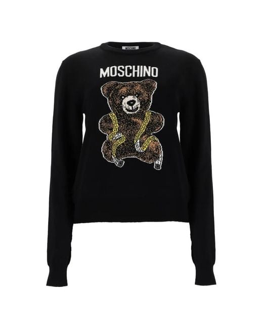 Moschino Black Teddy Bear Intarsia-Knit Jumper