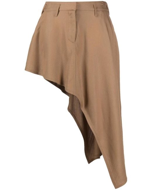 Stella McCartney Natural Asymmetric Draped Skirt
