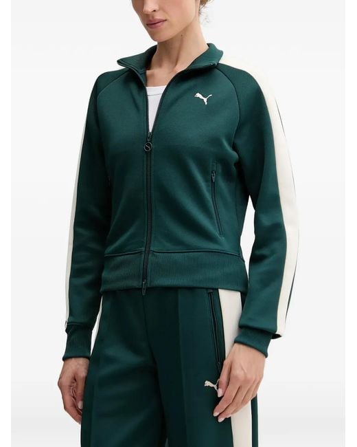 PUMA Green T7 Logo-Embroidered Track Jacket