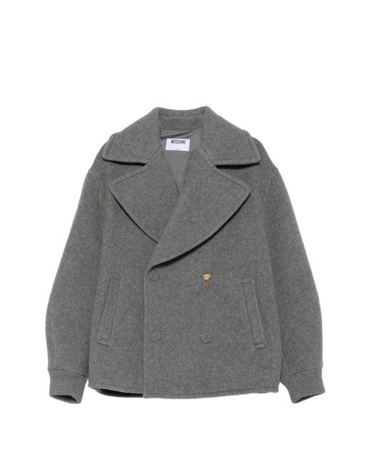 Moschino Gray Double-Breasted Jacket for men