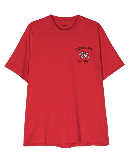 Carhartt T-shirt Van Biologisch Katoen in het Red voor heren