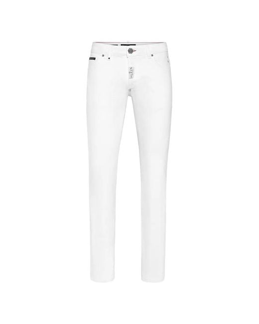 Philipp Plein White Straight-Cut Jeans for men
