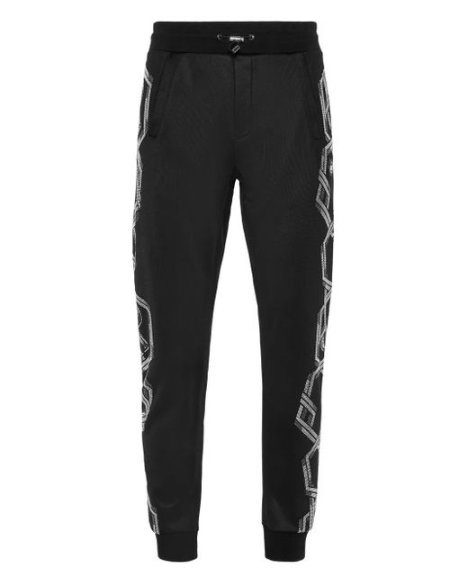 メンズ Philipp Plein チェーンプリント ジョガーパンツ Black