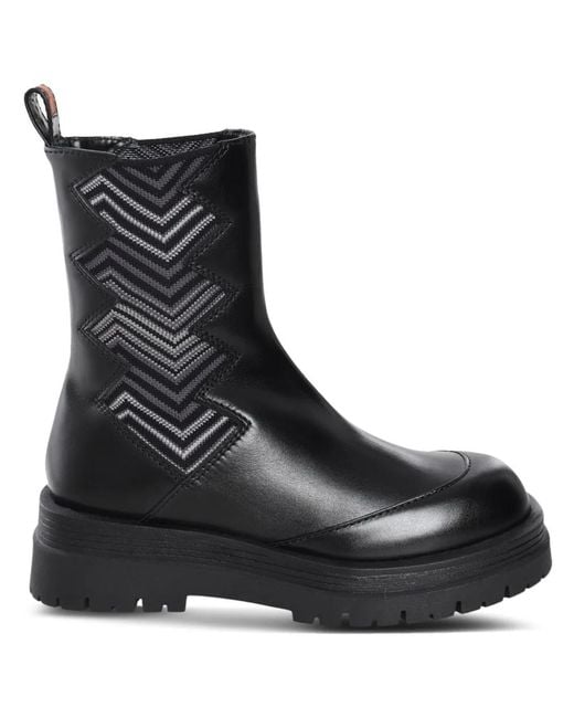 Missoni Black Embroidered-Design Boots