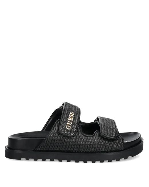 Fadeliza woven-strap flat sandals Guess de color Black