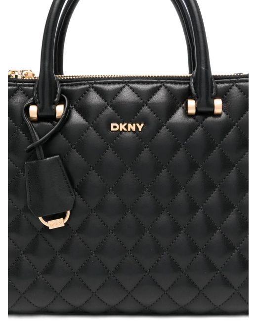 DKNY Black Quilted Tote Bag
