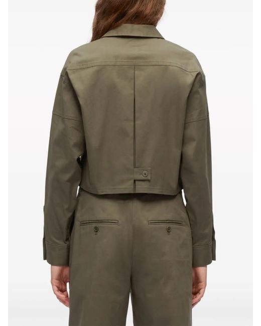 3.1 Phillip Lim Green Long-Sleeve Cropped Shirt