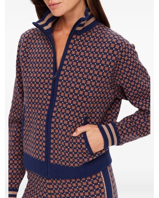 The Upside Purple Lumiere Margot Geometric-Pattern Track Jacket