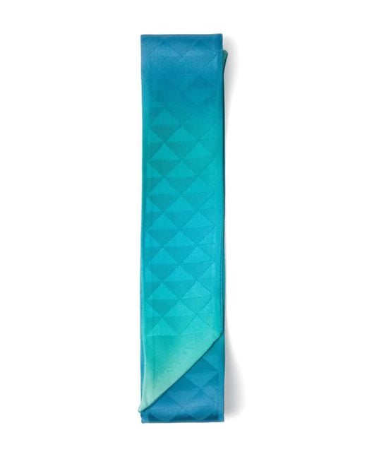 Prada Blue Printed Silk Scarf