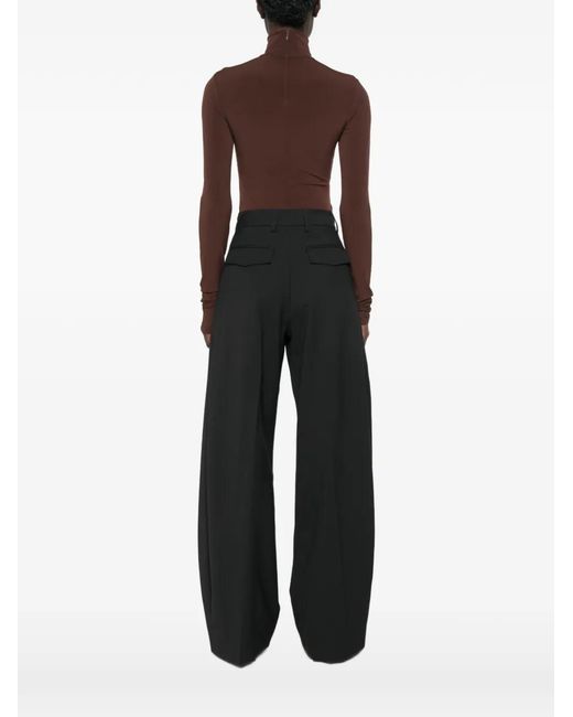 ANDAMANE Brown Ziggy High-Neck Long-Sleeve Bodysuit