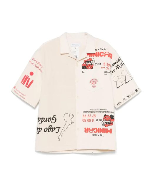 MARINE SERRE Pink Regenerated Tote Bags Bowling Shirt for men