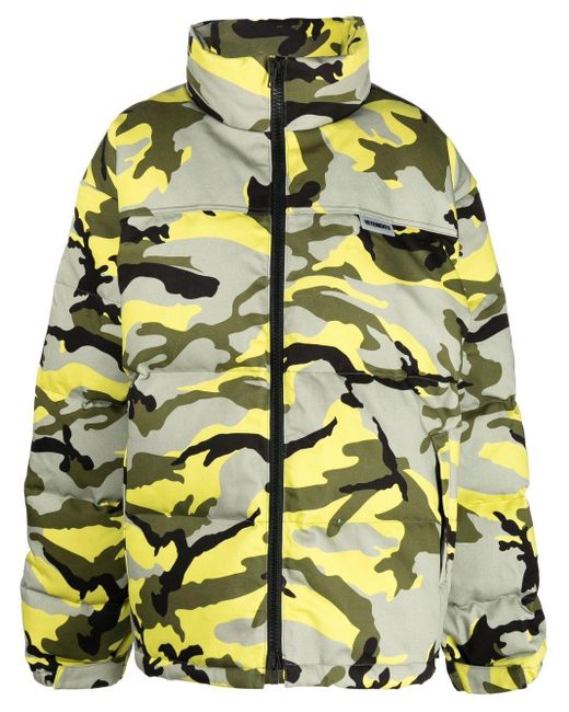 Vetements Yellow Camouflage-print Padded Jacket