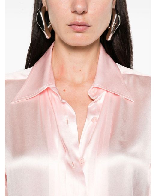Chemise à plastron plissé Tom Ford en coloris Pink
