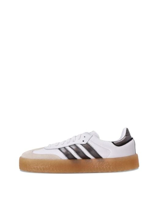 Adidas White Sambae Leather Sneakers