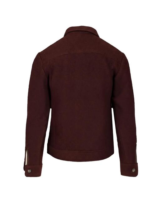 Al Duca D'aosta Red Button-Up Flap-Pocket Jacket for men