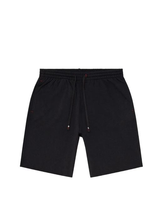 DIESEL Black Peached Raw-Edge Cotton Shorts