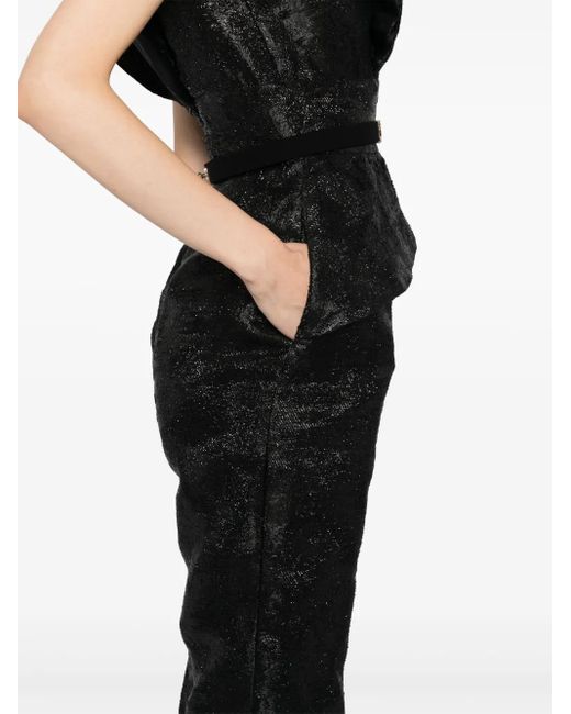 Saiid Kobeisy Black Brocade Jumpsuit