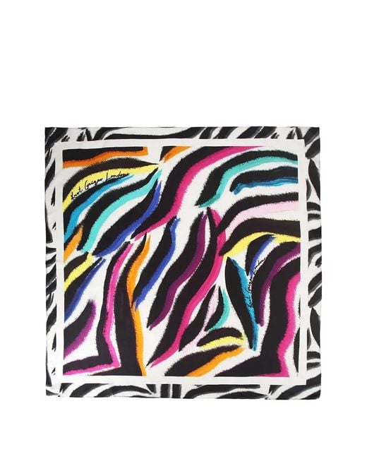 Kurt Geiger White Zebra-Print Scarf