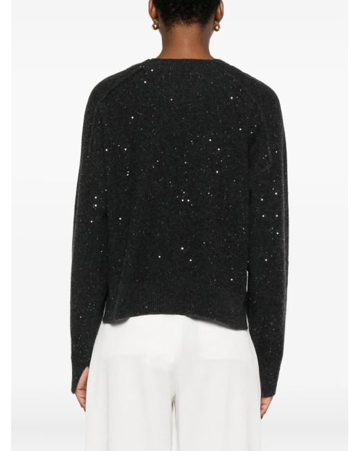 Antonelli Black Crasso Sequin-Embellished Sweater