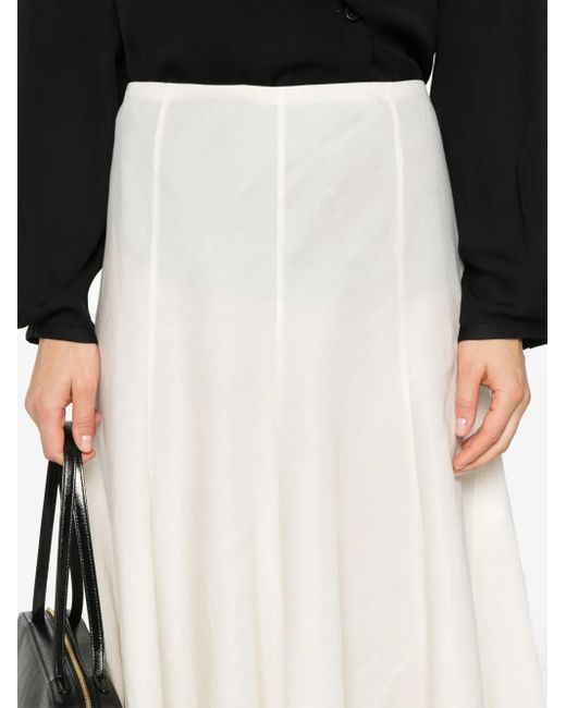 Khaite White Silk And Cotton Organza Skirt