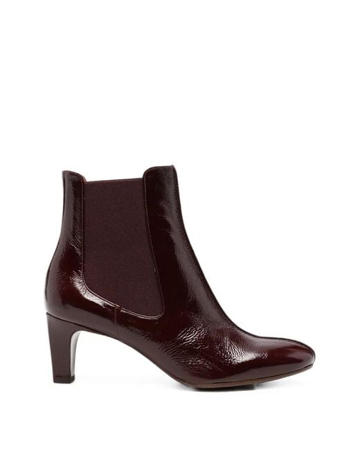 Chie Mihara Brown Fronda Patent Leather Ankle Boots