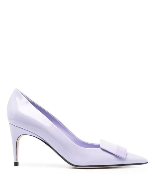 Sergio Rossi White Sr1 75Mm Patent Leather Pumps