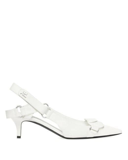 Courreges White Racer Slingback Pumps