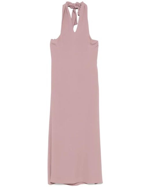FEDERICA TOSI Pink Crepe Midi Dress