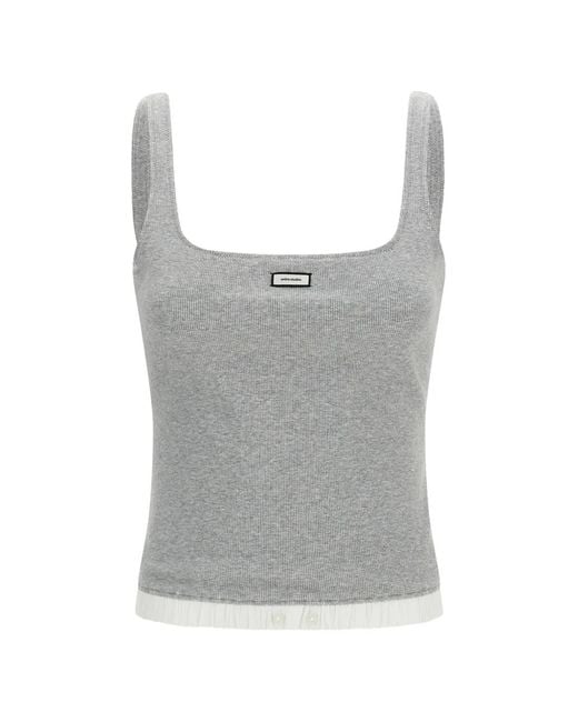 Entire studios Gray Ribbed Tank Top