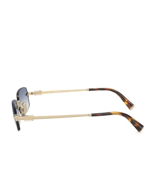 Miu Miu Blue Rectangle-Frame Sunglasses