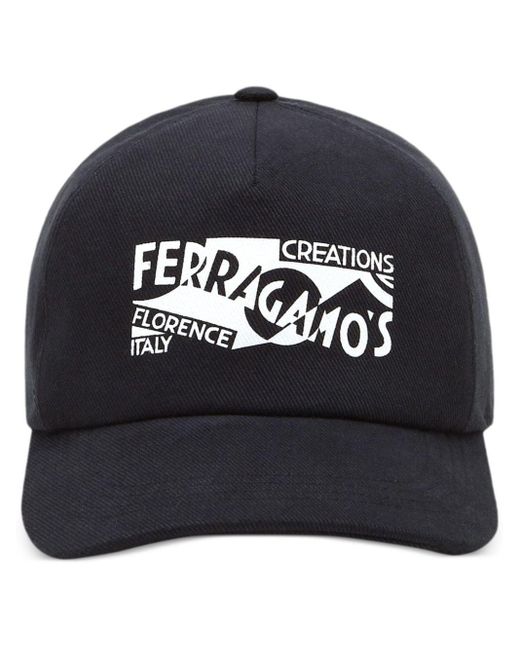 Ferragamo Blue Venna Logo-print Baseball Cap for men