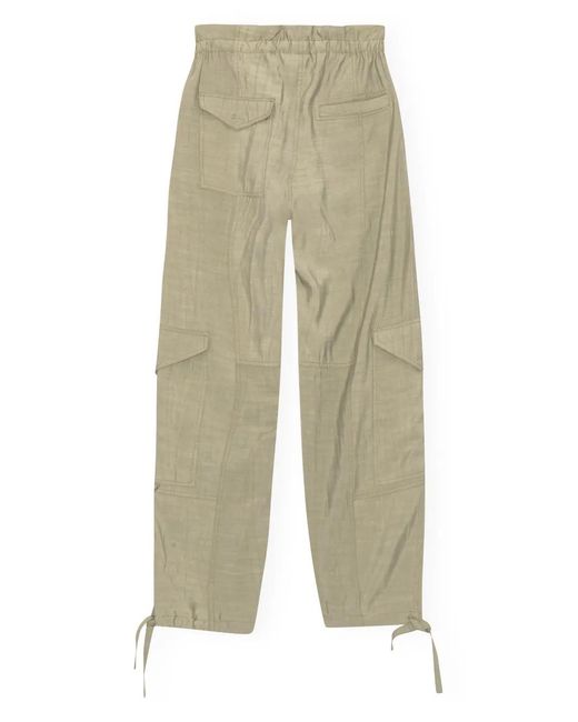 Ganni White Drawstring Cargo Pants