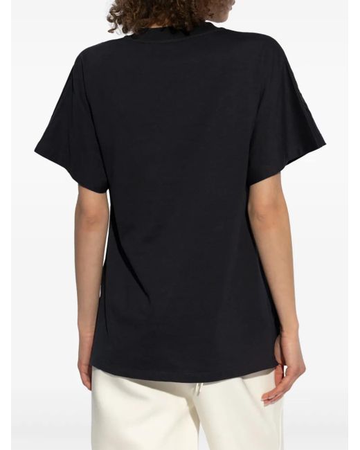 Moncler Black T-Shirt With Embroidered Logo
