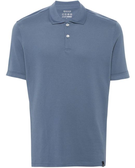 Boggi Blue Logo-tag Polo Shirt for men