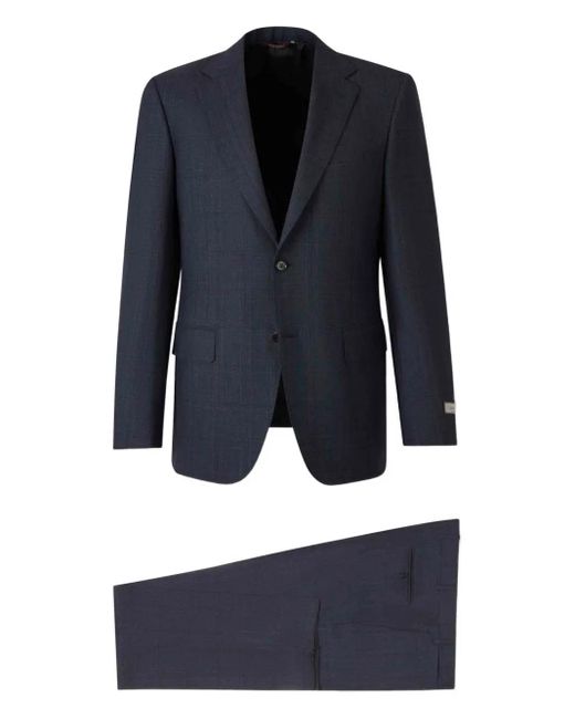Canali Blue Checked Suit for men
