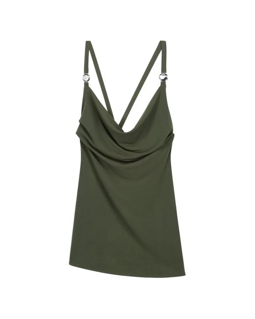 Coperni Green Draped Cowl Neckline Tank Top