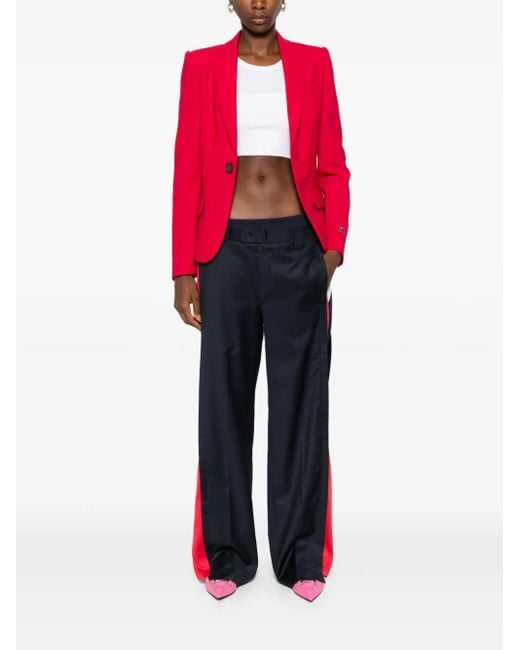 DSquared² Red Logo-Plaque Single-Breasted Blazer