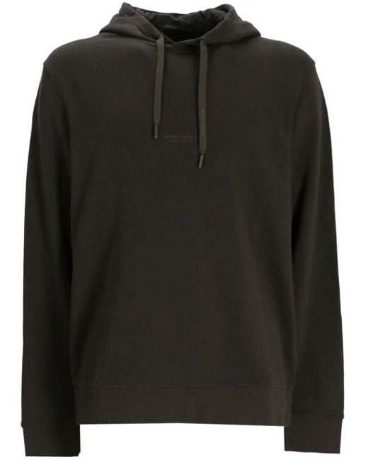 ARMANI EXCHANGE Logo Print Cotton Hoodie in Black for Men Lyst UK