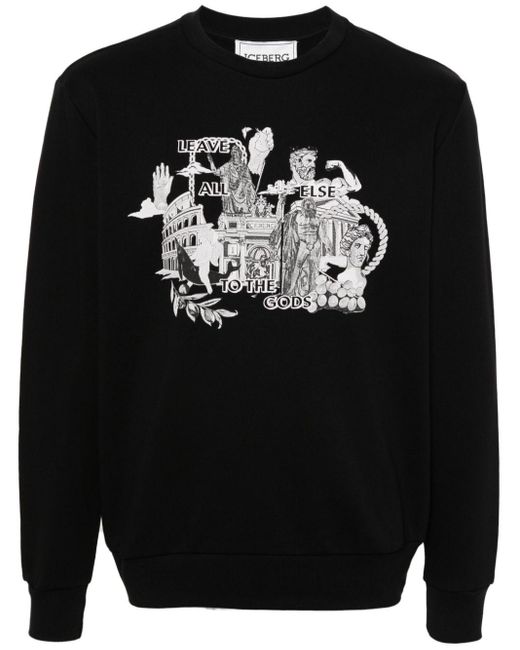 Iceberg Sweatshirt mit Roma-Print in Black für Herren